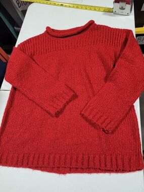 Ecote Red Cowl-Neck Knit Sweater